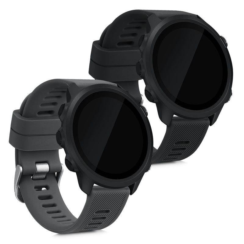kwmobile Uhrenarmband für Garmin Forerunner 55 / Forerunner 165 / 245 / 645 / 570 42mm Armband Fitnesstracker Band Set Ersatzarmband Smartwatch
