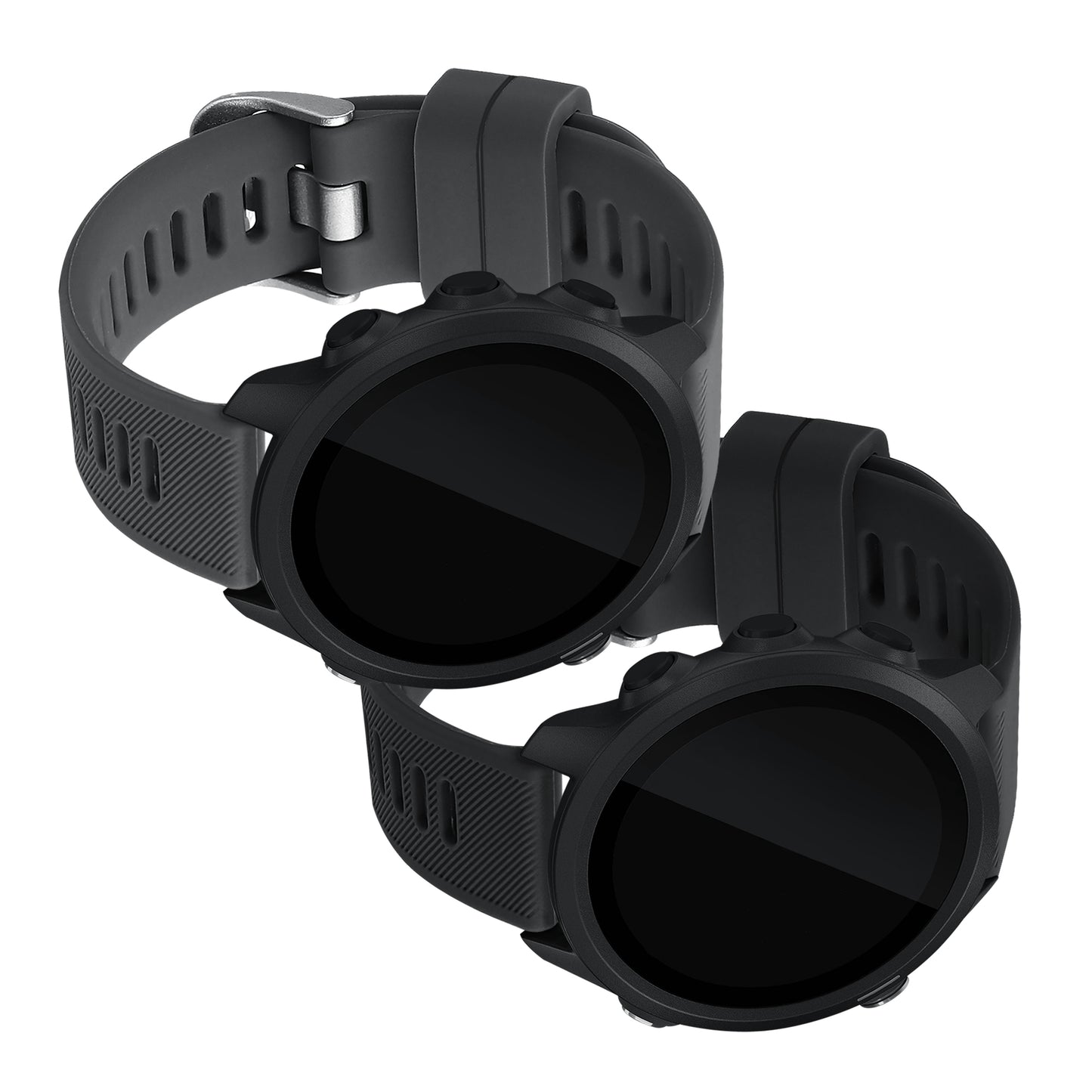 kwmobile Uhrenarmband für Garmin Forerunner 55 / Forerunner 165 / 245 / 645 / 570 42mm Armband Fitnesstracker Band Set Ersatzarmband Smartwatch