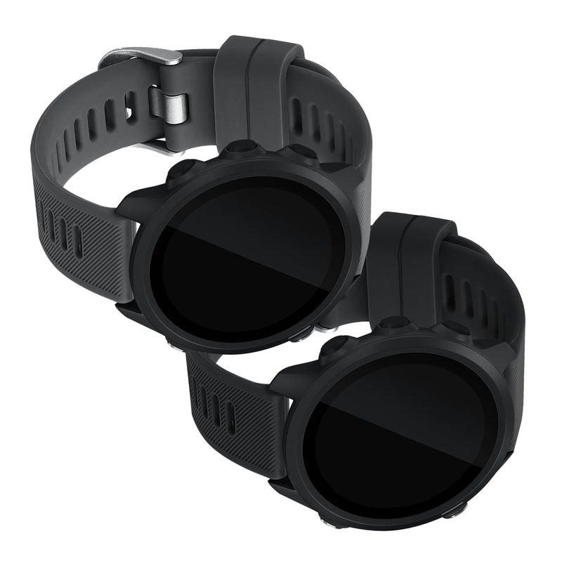 kwmobile Uhrenarmband für Garmin Forerunner 55 / Forerunner 165 / 245 / 645 / 570 42mm Armband Fitnesstracker Band Set Ersatzarmband Smartwatch