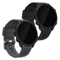 kwmobile Silikon Uhrenarmband für Garmin Forerunner 55 / Forerunner 165 / 245 / 645 / 570 42mm Armband - Ersatzarmband für Fitnesstracker - Wechselarmband Smartwatch - Dunkelblau Altrosa Dunkelblau  [dsg04]