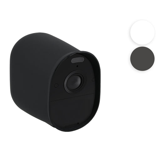 kwmobile 2x Hülle kompatibel mit Arlo Essential Spotlight (1. Gen / VMC2030) - Silikon Security Camera Cover Schutzhülle Kamera - Schwarz Schwarz  [dsg01]