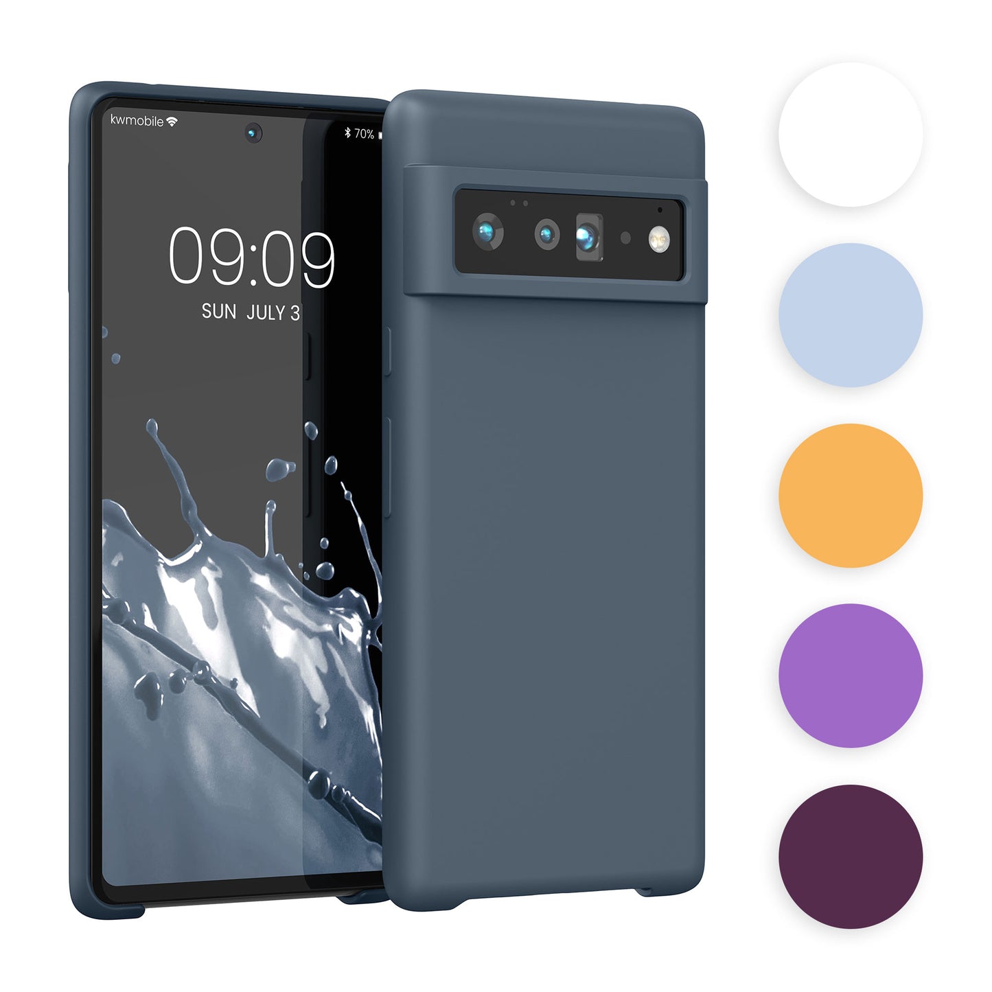 kwmobile Hülle kompatibel mit Google Pixel 6 Pro Hülle - Silikon Handy Case - Handyhülle weiche Oberfläche - kabelloses Laden - Moosgrün Moosgrün  
