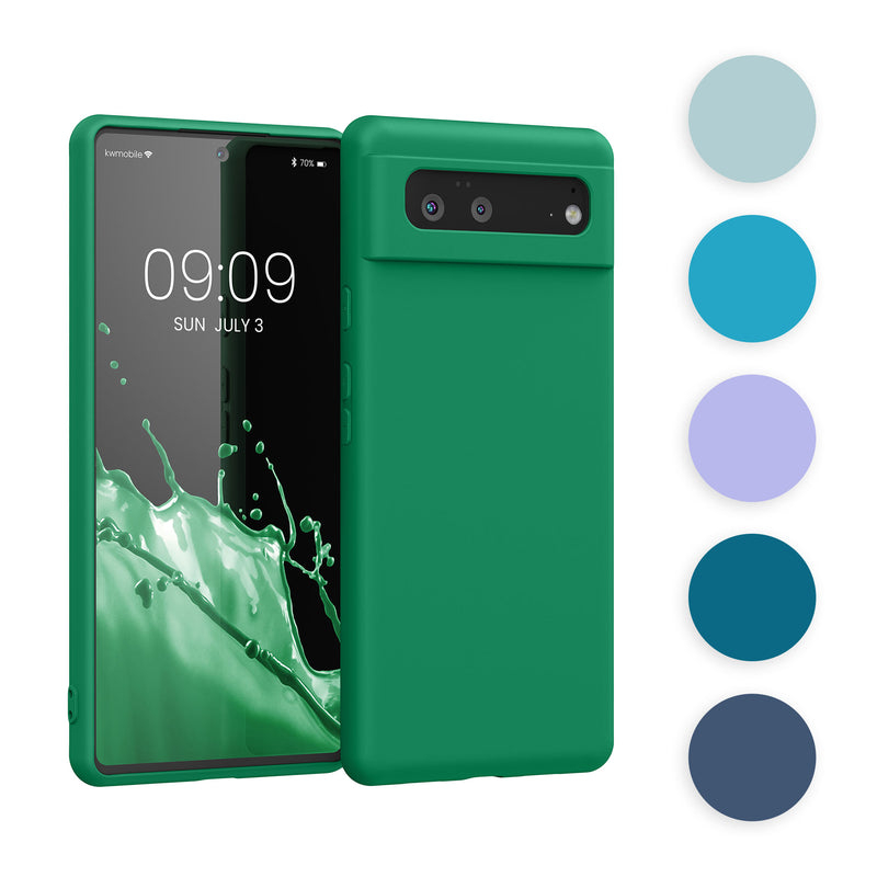 kwmobile Hülle kompatibel mit Google Pixel 6 Hülle - gummierte TPU Silikon Handyhülle - Schutzhülle für kabelloses Laden - Case in Neon Pink Neon Pink  