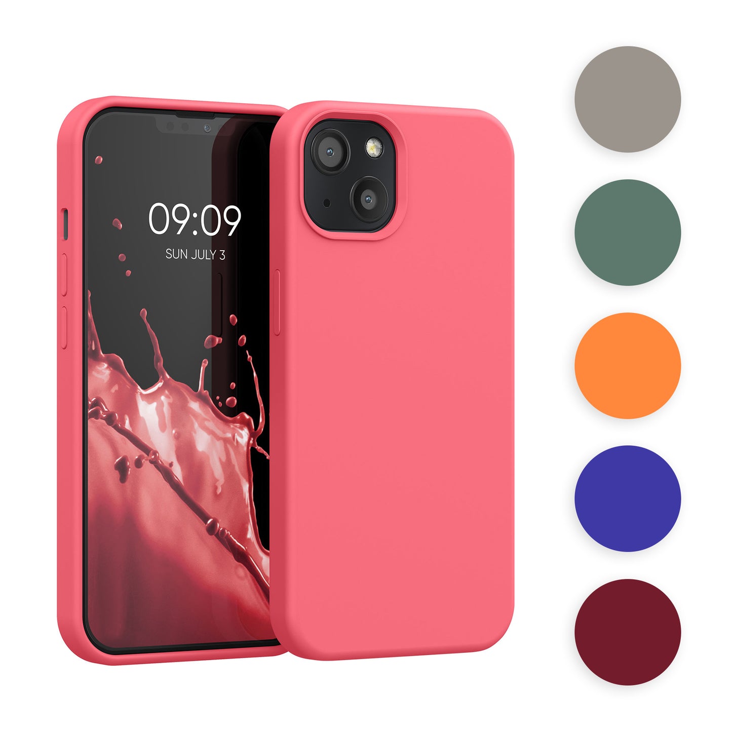 kwmobile Handyhülle für iPhone 13 Hülle, für iPhone 13 Case - Hülle Silikon - kabelloses Laden - Rot Rot  