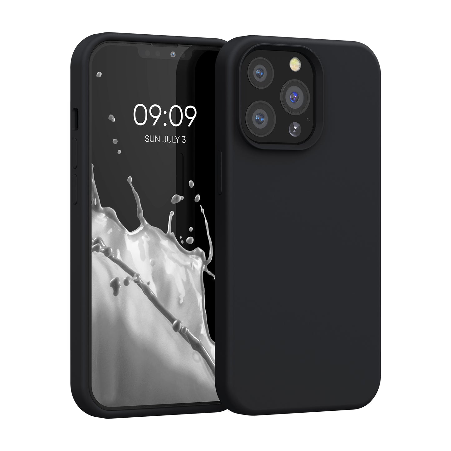 Gummierte Silikon Hülle für Apple iPhone 13 Pro in Schwarz