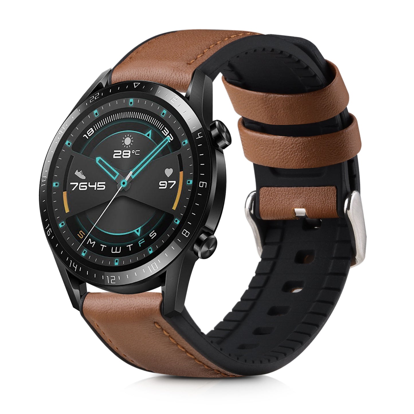 kwmobile Uhrenarmband für Huawei Watch GT / GT2 / GT3 (46mm) Armband Ersatzarmband für Fitnesstracker mit Uhrenverschluss Wechselarmband Smartwatch