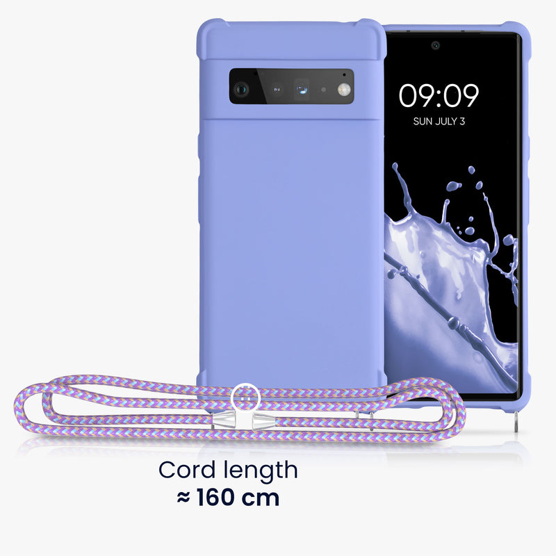 kwmobile Necklace Case kompatibel mit Google Pixel 6 Pro Hülle - Cover mit Kordel zum Umhängen - Silikon Schutzhülle