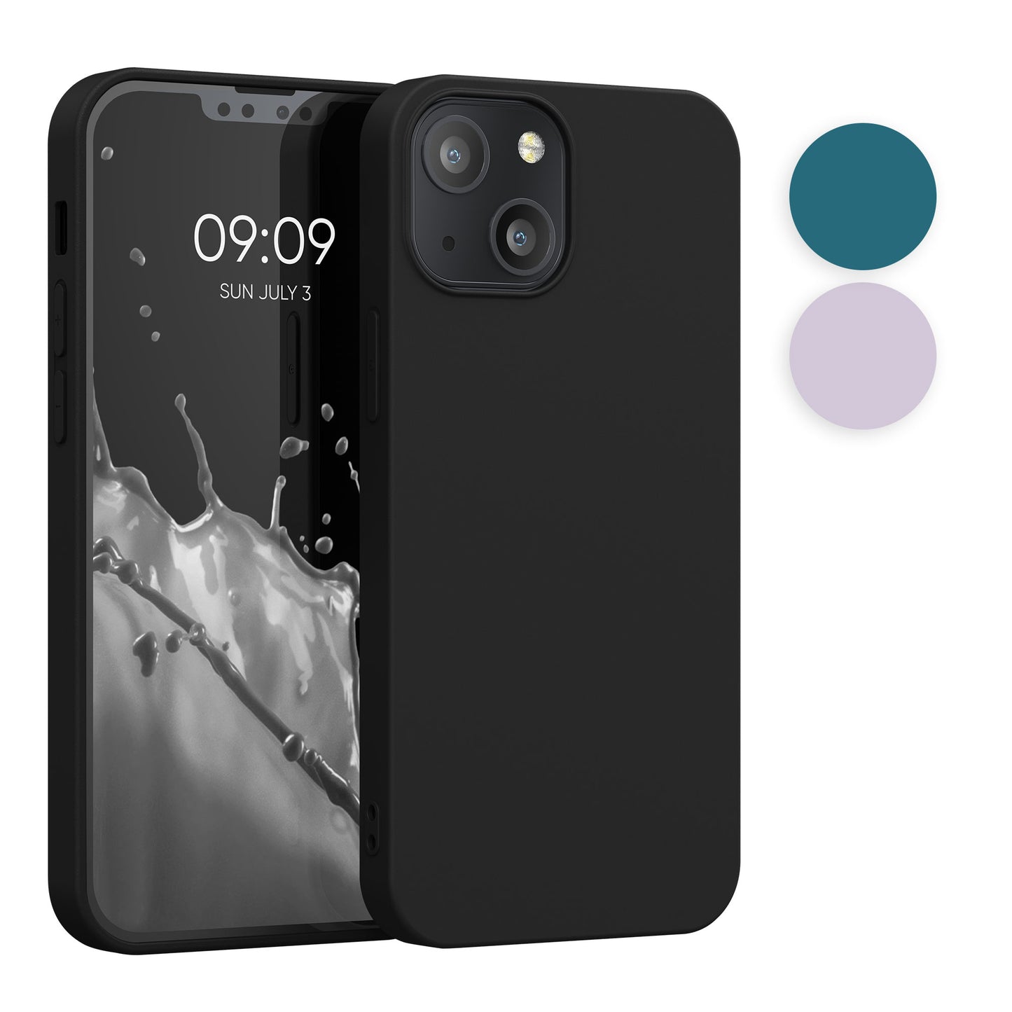kwmobile Hülle kompatibel mit Apple iPhone 13 mini Hülle - weiches TPU Silikon Case - Cover geeignet für kabelloses Laden - Schwarz matt Schwarz matt  