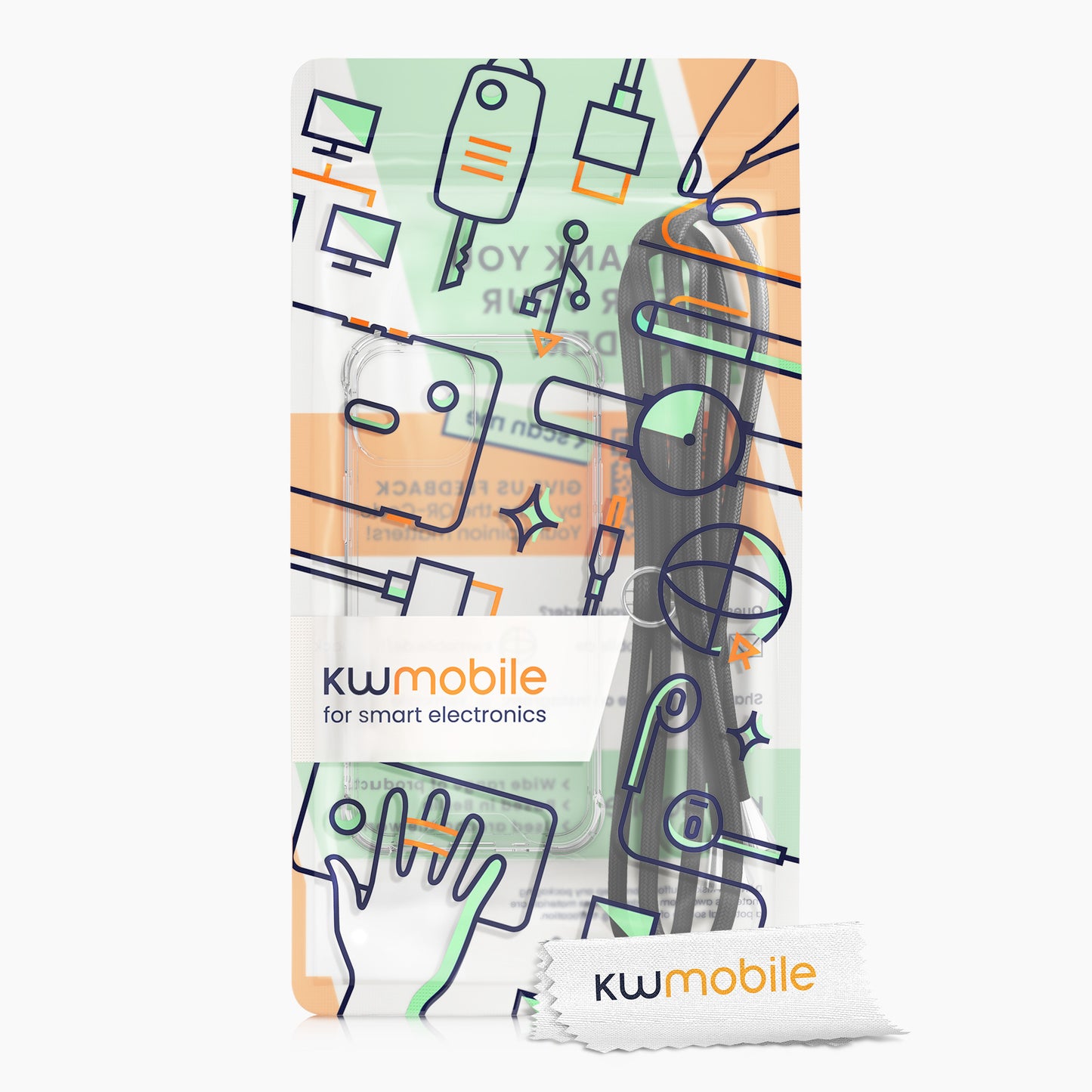 kwmobile Necklace Case kompatibel mit Apple iPhone 13 mini Hülle Silikon Cover mit Handykette Band Handyhülle Transparent
