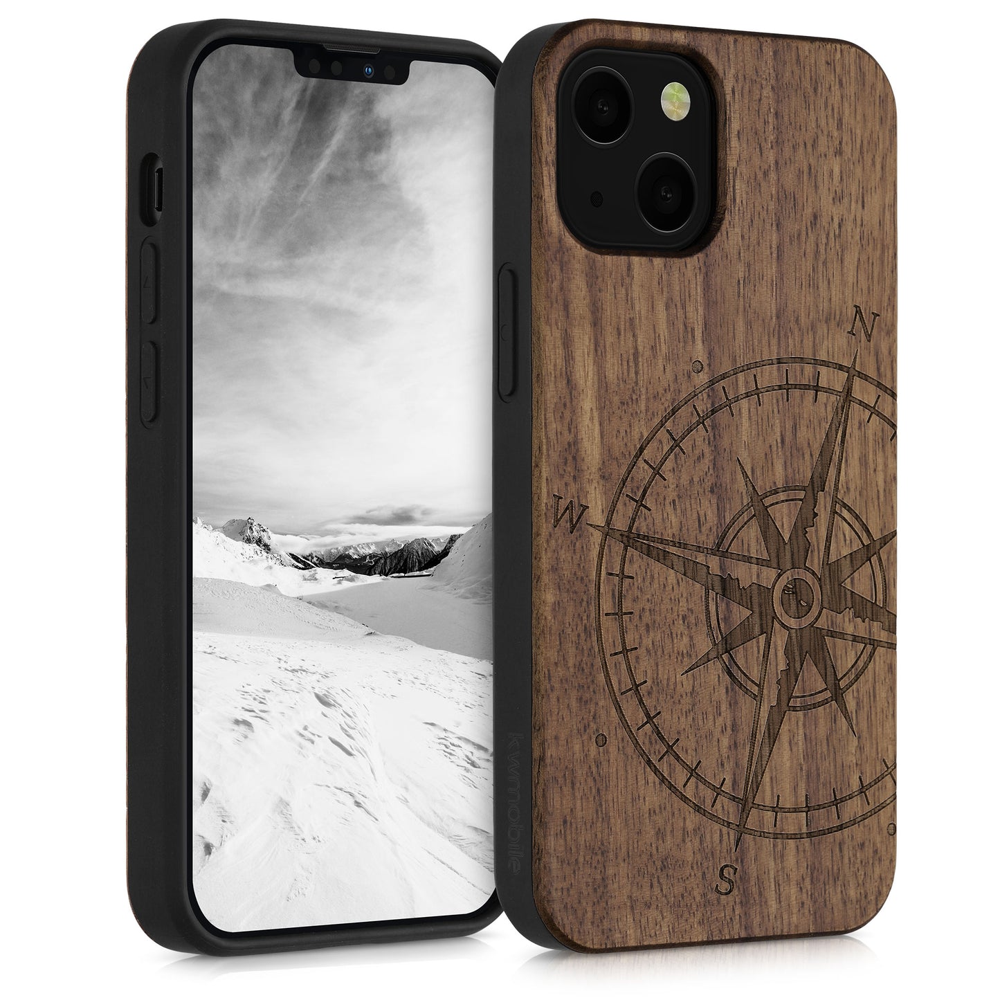 kwmobile Hülle kompatibel mit Apple iPhone 13 mini Hülle Handy Cover TPU Handyhülle Kompass Vintage