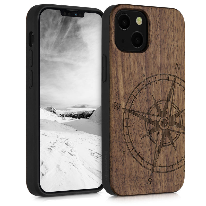 kwmobile Hülle kompatibel mit Apple iPhone 13 mini Hülle Handy Cover TPU Handyhülle Kompass Vintage