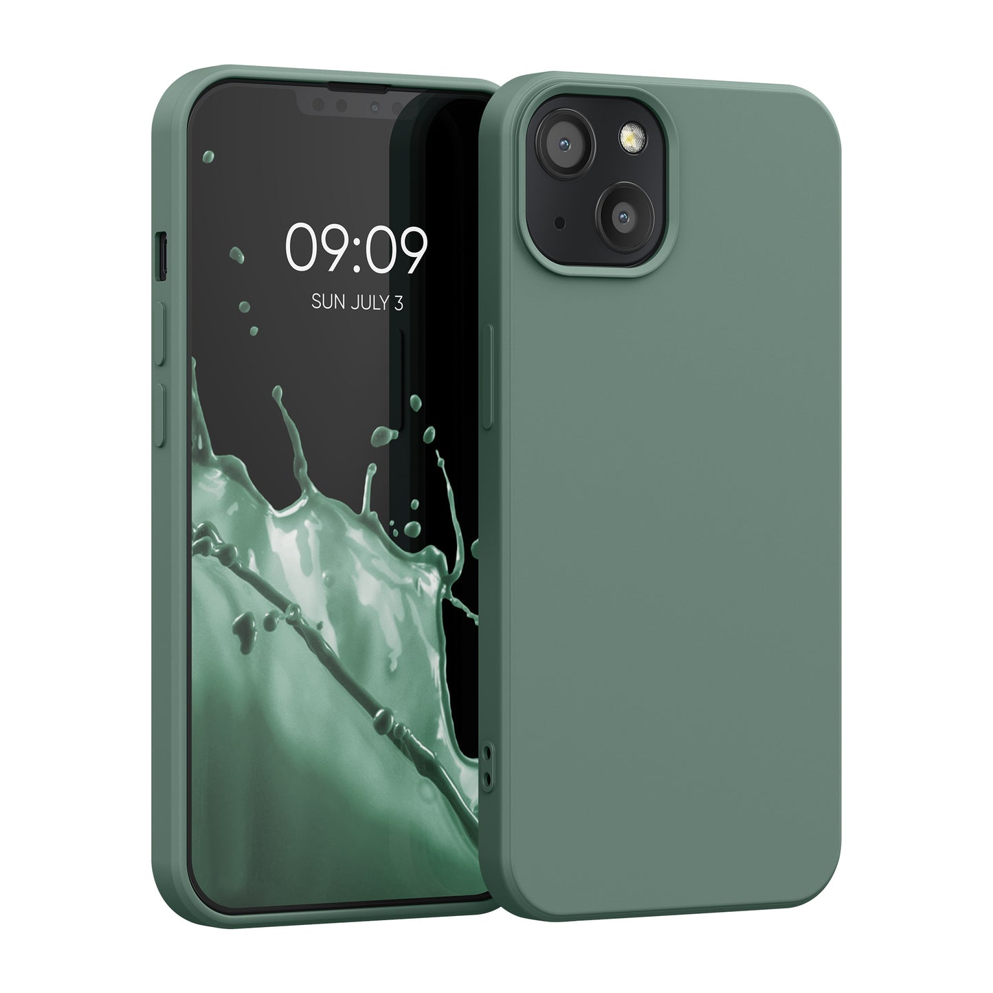 kwmobile Hülle kompatibel mit Apple iPhone 13 Hülle - gummierte Silikon Handyhülle - Schutzhülle für kabelloses Laden - Case