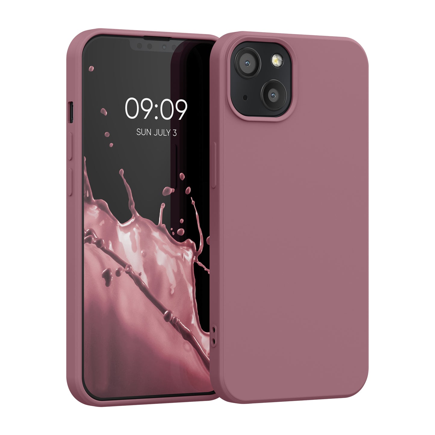 kwmobile Hülle kompatibel mit Apple iPhone 13 Hülle - gummierte Silikon Handyhülle - Schutzhülle für kabelloses Laden - Case