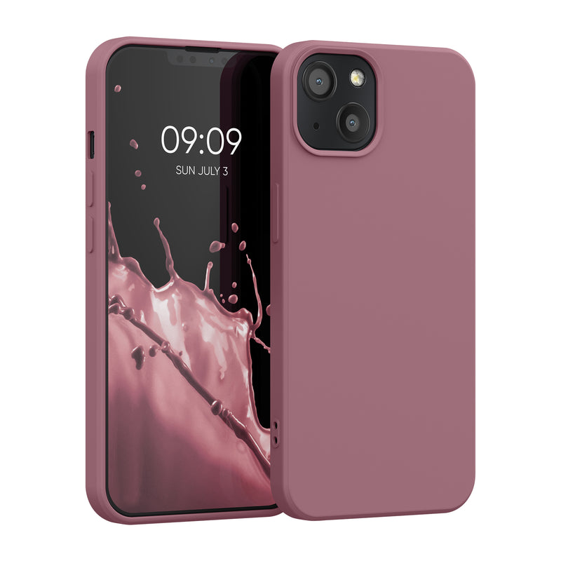 kwmobile Hülle kompatibel mit Apple iPhone 13 Hülle - gummierte Silikon Handyhülle - Schutzhülle für kabelloses Laden - Case