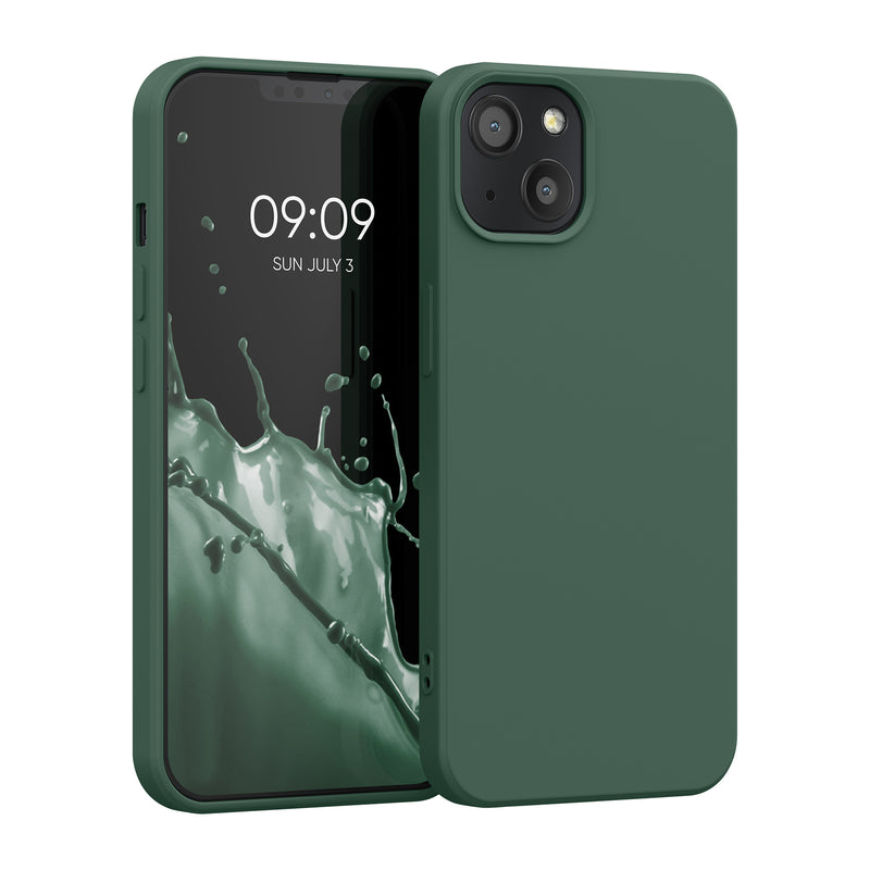 kwmobile Hülle kompatibel mit Apple iPhone 13 Hülle - gummierte Silikon Handyhülle - Schutzhülle für kabelloses Laden - Case