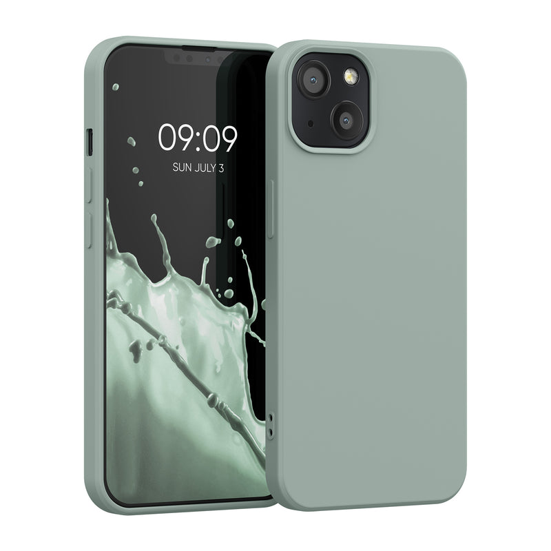 kwmobile Hülle kompatibel mit Apple iPhone 13 Hülle - gummierte Silikon Handyhülle - Schutzhülle für kabelloses Laden - Case