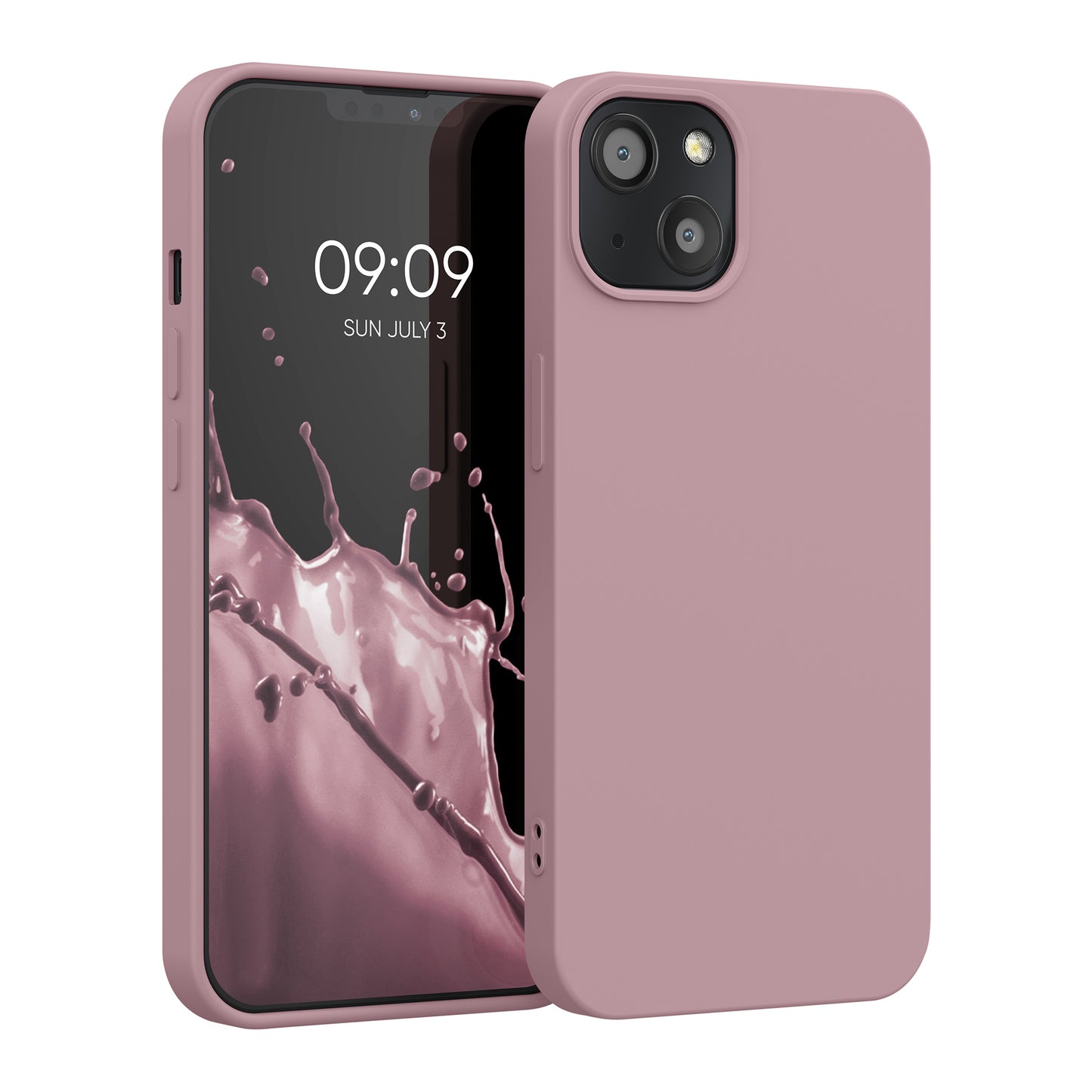 kwmobile Hülle kompatibel mit Apple iPhone 13 Hülle - gummierte Silikon Handyhülle - Schutzhülle für kabelloses Laden - Case