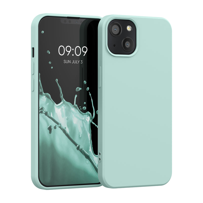 kwmobile Hülle kompatibel mit Apple iPhone 13 Hülle - gummierte Silikon Handyhülle - Schutzhülle für kabelloses Laden - Case