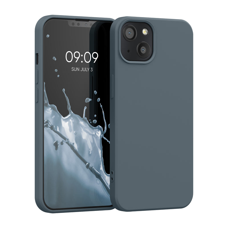 kwmobile Hülle kompatibel mit Apple iPhone 13 Hülle - gummierte Silikon Handyhülle - Schutzhülle für kabelloses Laden - Case