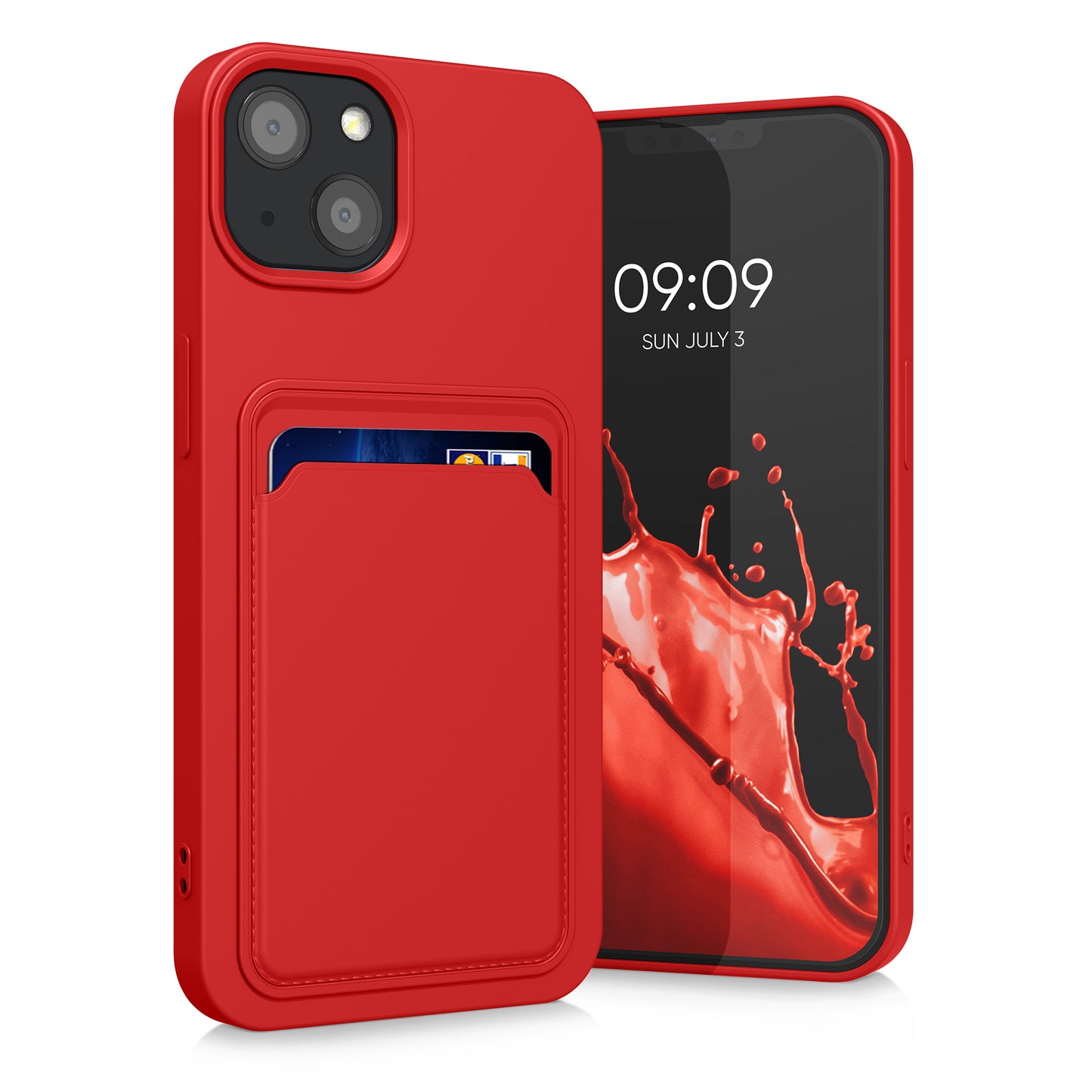 kwmobile Handyhülle kompatibel mit Apple iPhone 13 Hülle - Handy Cover mit Fach für Karten
