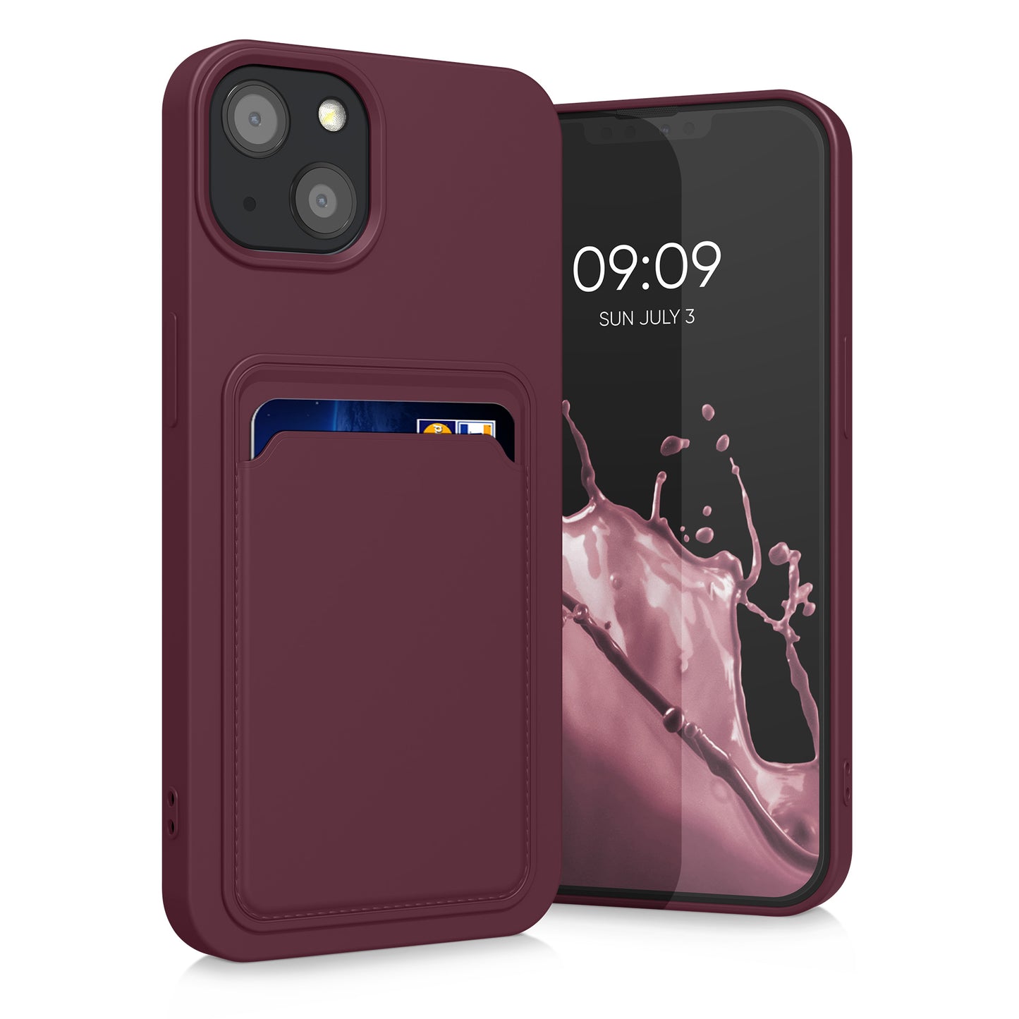 kwmobile Handyhülle kompatibel mit Apple iPhone 13 Hülle - Handy Cover mit Fach für Karten