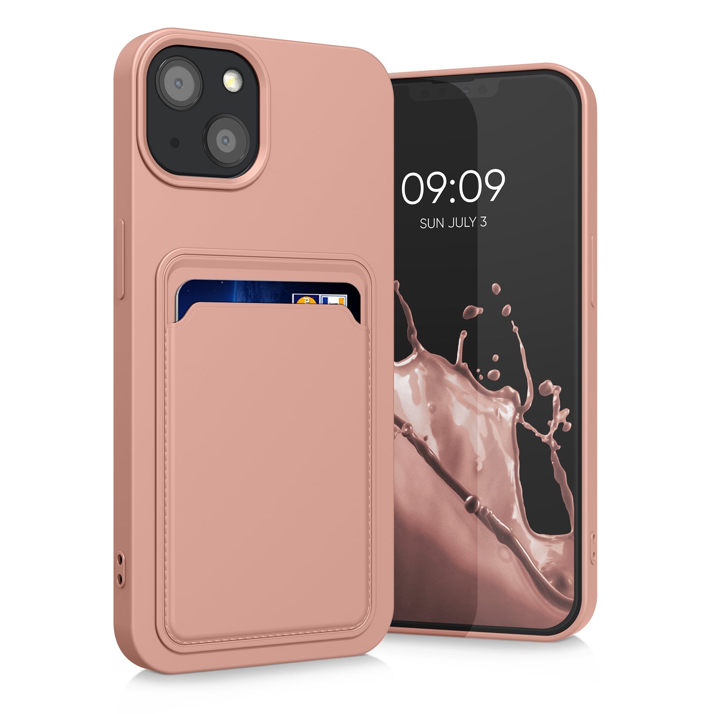 kwmobile Handyhülle kompatibel mit Apple iPhone 13 Hülle - Handy Cover mit Fach für Karten