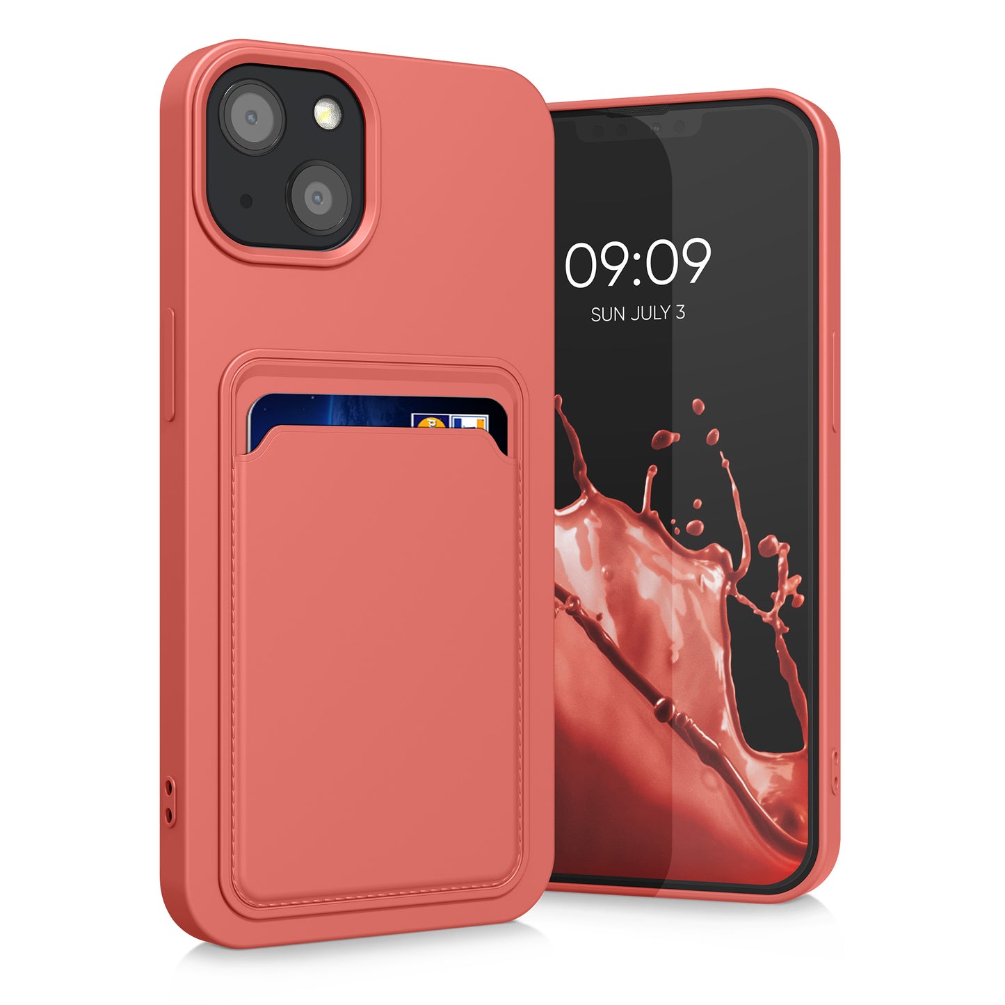 kwmobile Handyhülle kompatibel mit Apple iPhone 13 Hülle - Handy Cover mit Fach für Karten