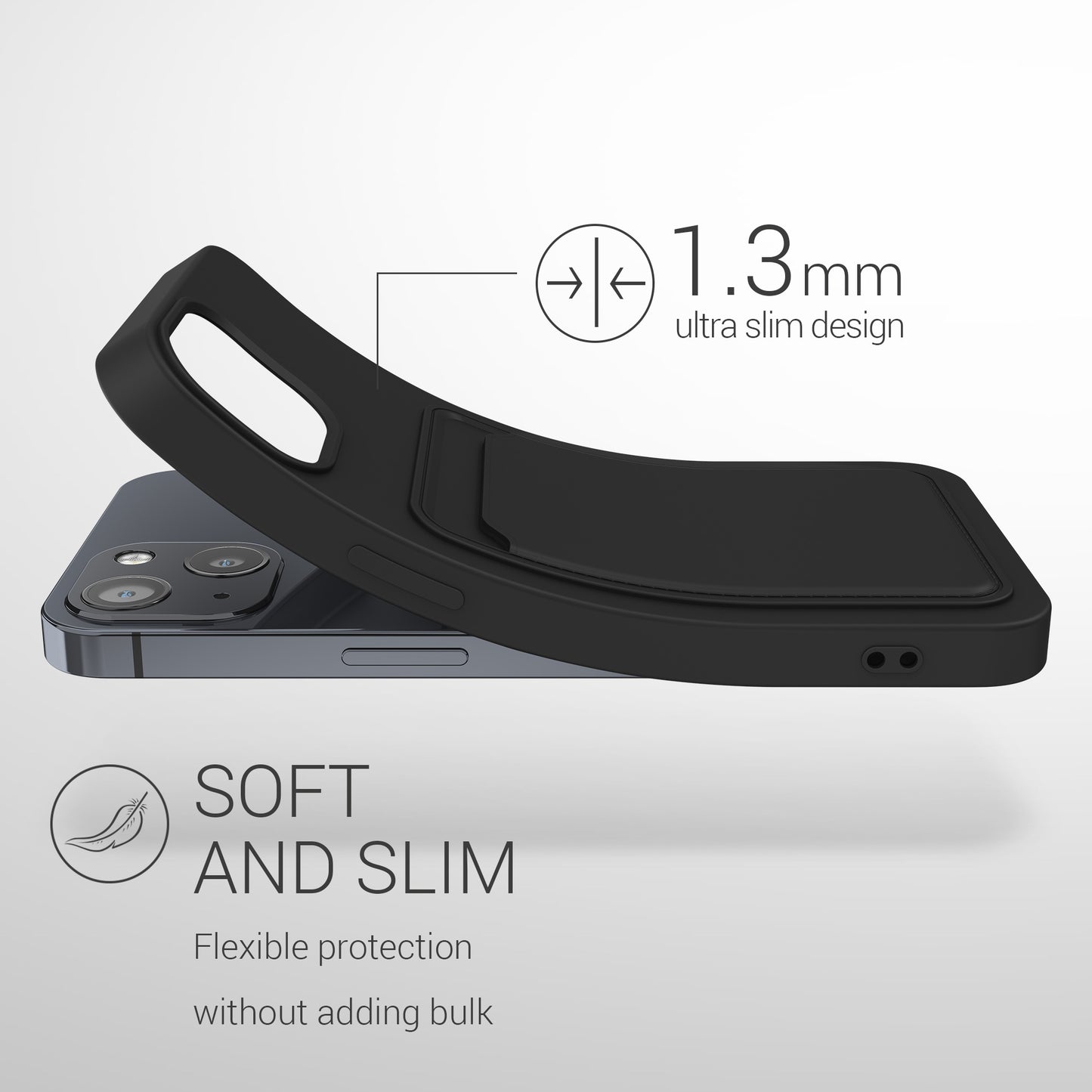 kwmobile Handyhülle kompatibel mit Apple iPhone 13 Hülle - Handy Cover mit Fach für Karten