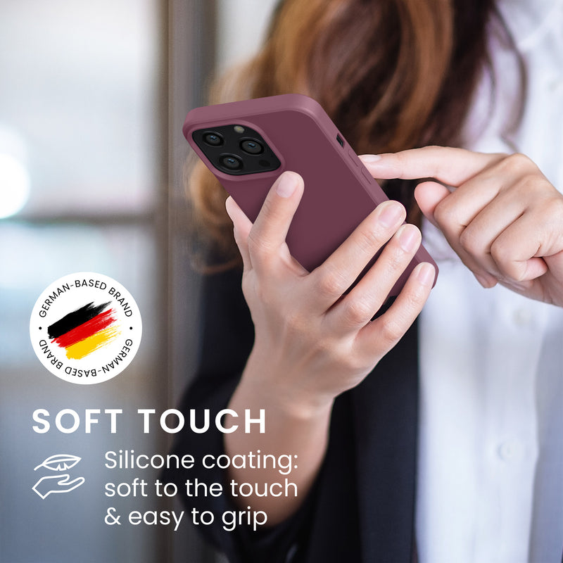 kwmobile Hülle kompatibel mit Apple iPhone 13 Pro Hülle - gummierte Silikon Handyhülle - Schutzhülle für kabelloses Laden - Case