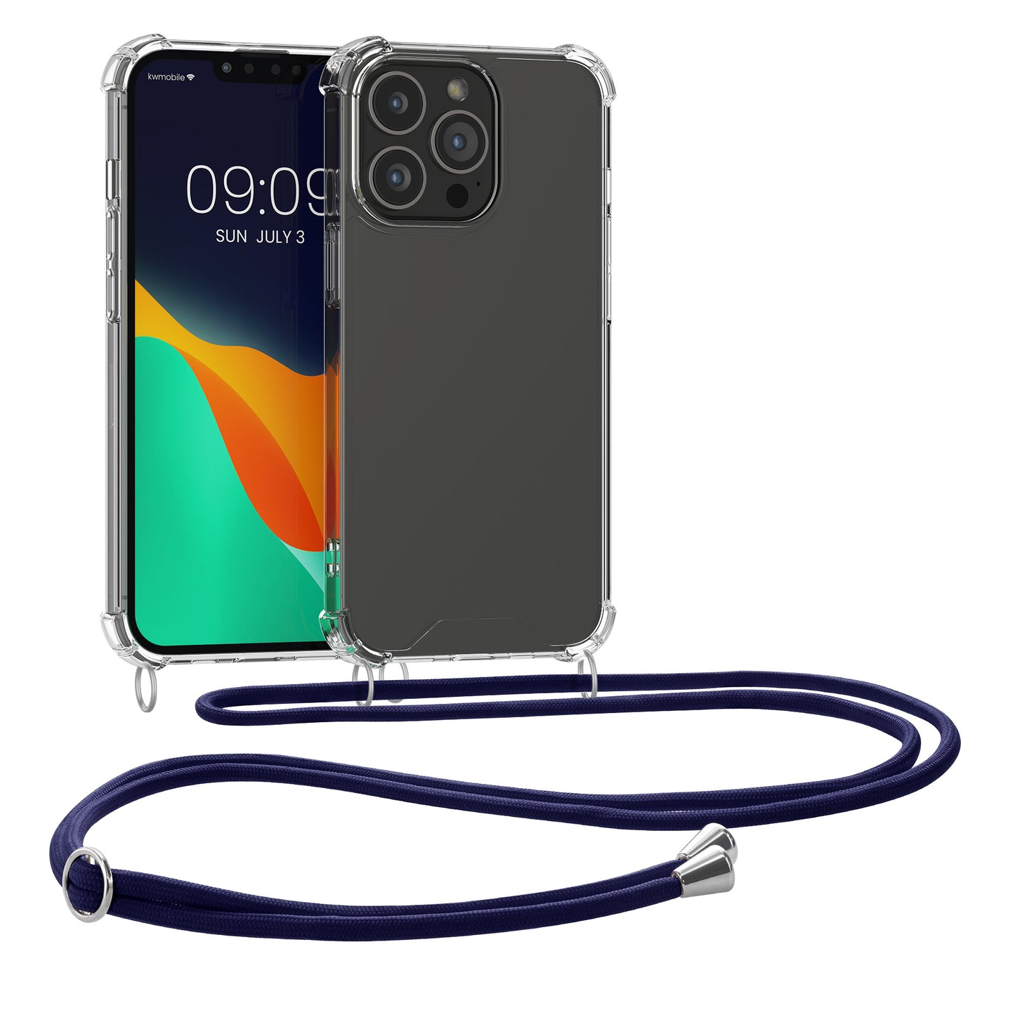 kwmobile Necklace Case kompatibel mit Apple iPhone 13 Pro Hülle - Silikon Cover mit Handykette - Band Handyhülle