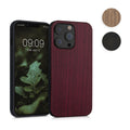 kwmobile Hülle kompatibel mit Apple iPhone 13 Pro Hülle - Holz Case - stoßfestes Handy Cover - TPU Handyhülle in Dunkelbraun Dunkelbraun  