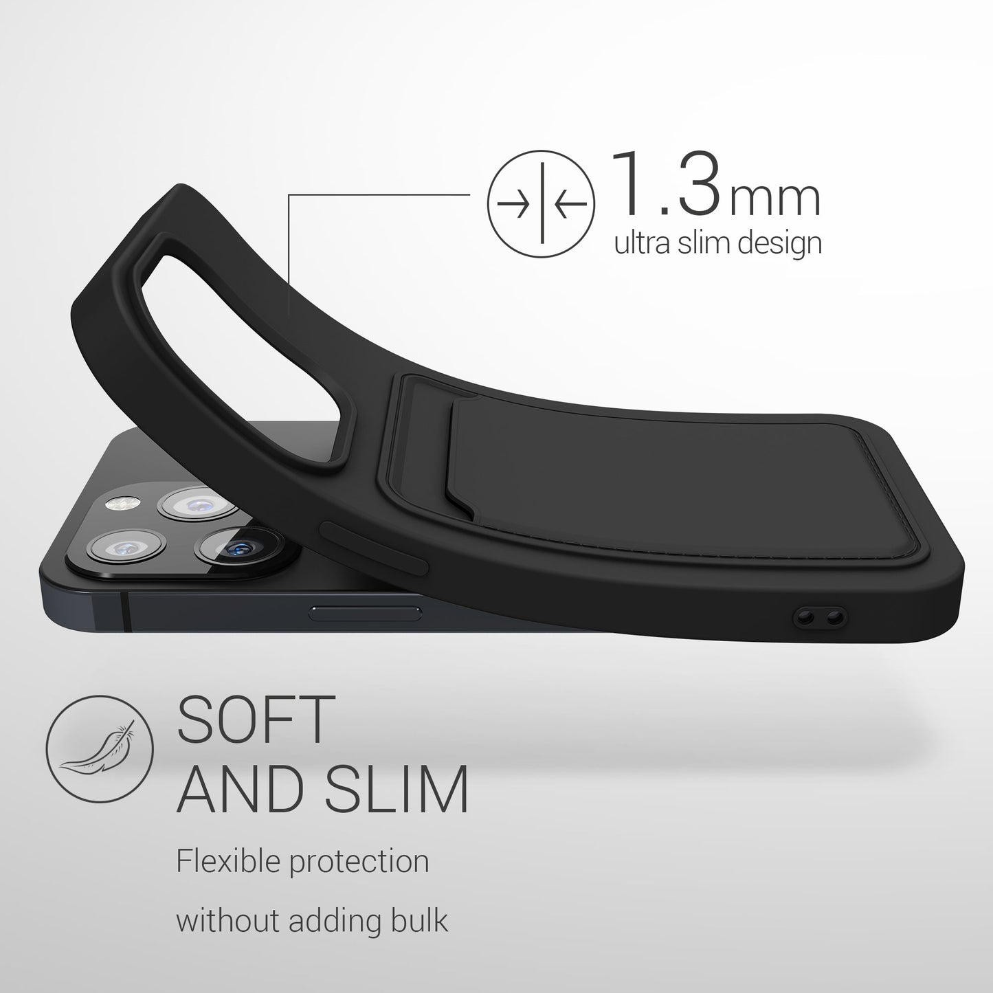 kwmobile Handyhülle kompatibel mit Apple iPhone 13 Pro Hülle - Handy Cover mit Fach für Karten