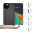 kwmobile Necklace Case kompatibel mit Apple iPhone 13 Pro Max Hülle - Silikon Cover mit Handykette - Band Handyhülle Schwarz Transparent Schwarz  