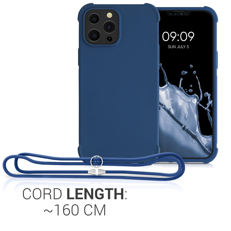 kwmobile Necklace Case kompatibel mit Apple iPhone 13 Pro Max Hülle - Cover mit Kordel zum Umhängen - Silikon Schutzhülle