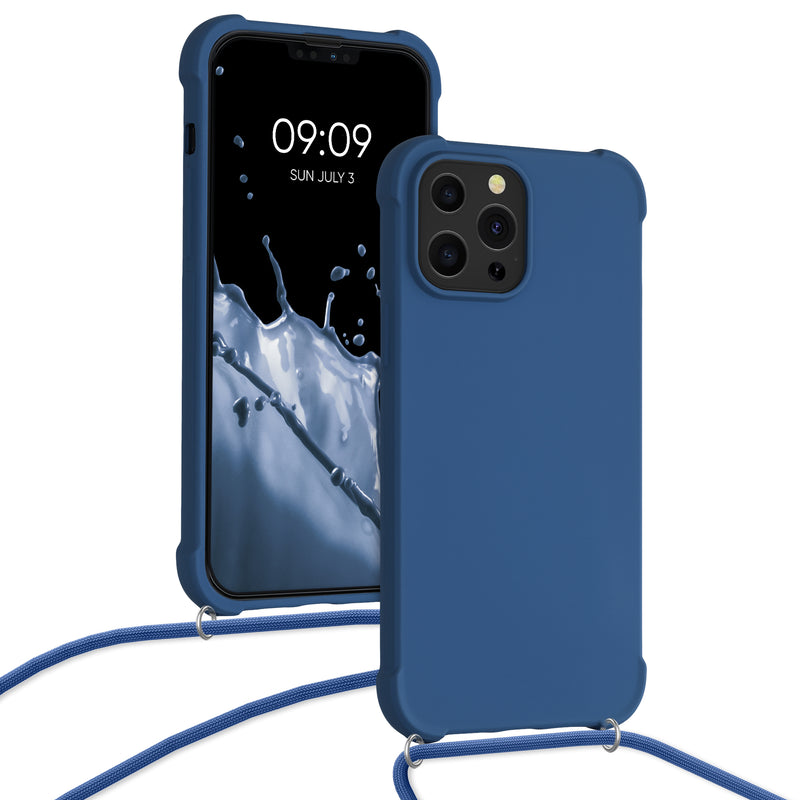 kwmobile Necklace Case kompatibel mit Apple iPhone 13 Pro Max Hülle - Cover mit Kordel zum Umhängen - Silikon Schutzhülle
