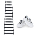 kwmobile 12x Elastische Schnürsenkel aus Silikon - Schnürband ohne Schuhe binden - Schuhbänder für Kinder in Schwarz Schwarz  [dsg01]
