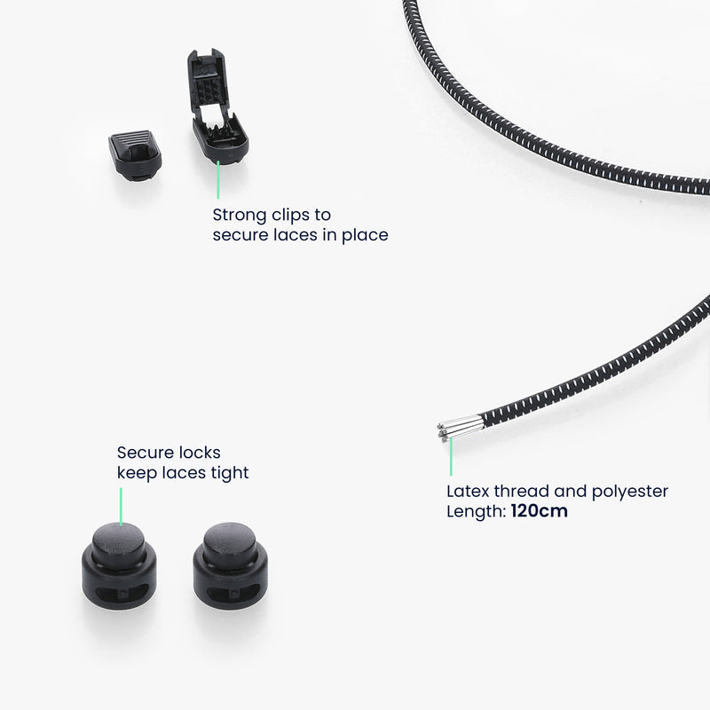 kwmobile 2x Schnürsenkel mit Schnellverschluss - Schuhbänder mit Schnellschnürsystem - 120cm Schnürband mit Stopper