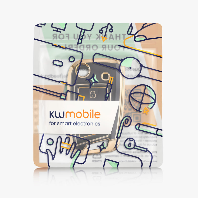 kwmobile Autoschlüssel Hülle kompatibel mit VW Golf 7 MK7 3-Tasten Autoschlüssel - Schlüsselhülle Silikon Cover