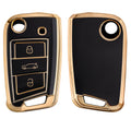 kwmobile Autoschlüssel Hülle kompatibel mit VW Golf 7 MK7 3-Tasten Autoschlüssel - Schlüsselhülle Silikon Cover