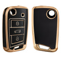 kwmobile Autoschlüssel Hülle kompatibel mit VW Golf 7 MK7 3-Tasten Autoschlüssel - Schlüsselhülle Silikon Cover