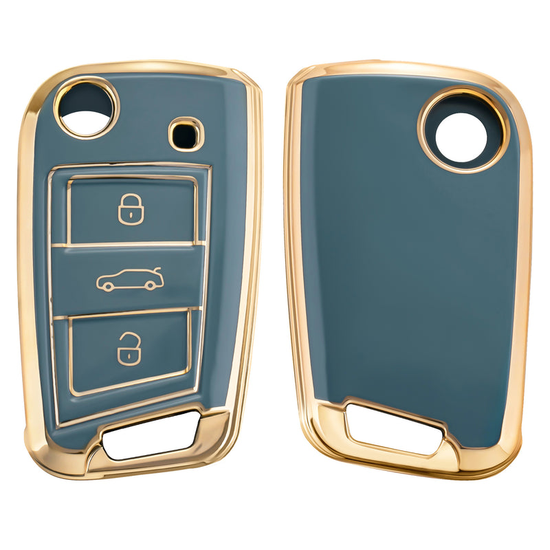 kwmobile Autoschlüssel Hülle kompatibel mit VW Golf 7 MK7 3-Tasten Autoschlüssel - Schlüsselhülle Silikon Cover