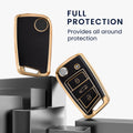 kwmobile Autoschlüssel Hülle kompatibel mit VW Golf 7 MK7 3-Tasten Autoschlüssel - Schlüsselhülle Silikon Cover