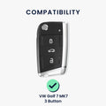 kwmobile Autoschlüssel Hülle kompatibel mit VW Golf 7 MK7 3-Tasten Autoschlüssel - Schlüsselhülle Silikon Cover