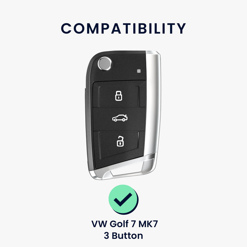 kwmobile Autoschlüssel Hülle kompatibel mit VW Golf 7 MK7 3-Tasten Autoschlüssel - Schlüsselhülle Silikon Cover