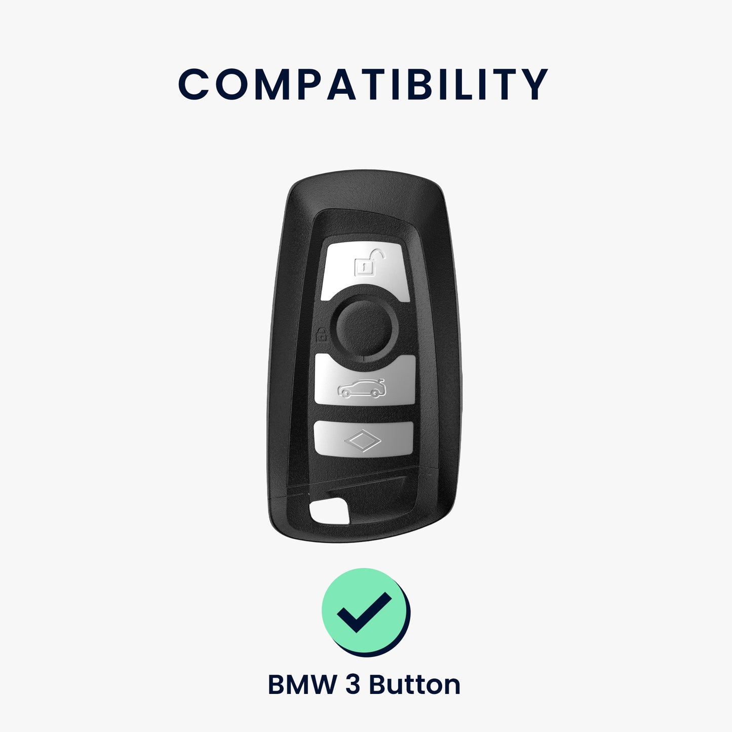 kwmobile Autoschlüssel Hülle kompatibel mit BMW 3-Tasten Funk Autoschlüssel - Schlüsselhülle Cover