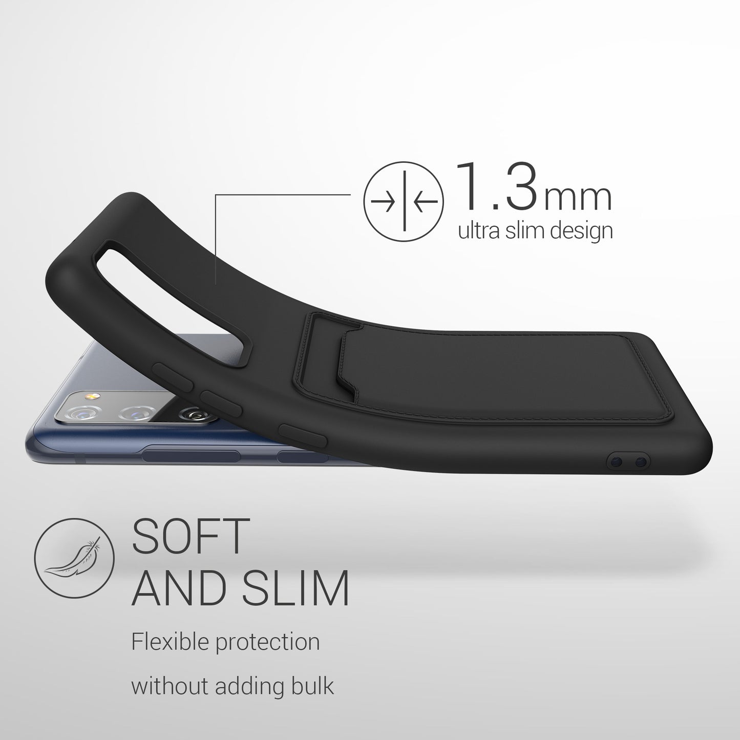 kwmobile Handyhülle kompatibel mit Samsung Galaxy S20 FE - Handy Cover mit Fach für Karten