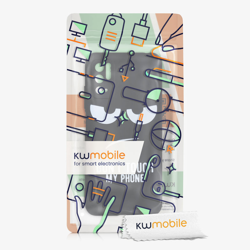 kwmobile Hülle kompatibel mit Xiaomi Redmi Note 10 5G - Handyhülle Silikon Case - Don't touch my Phone