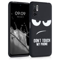 kwmobile Hülle kompatibel mit Xiaomi Redmi Note 10 5G - Handyhülle Silikon Case - Don't touch my Phone