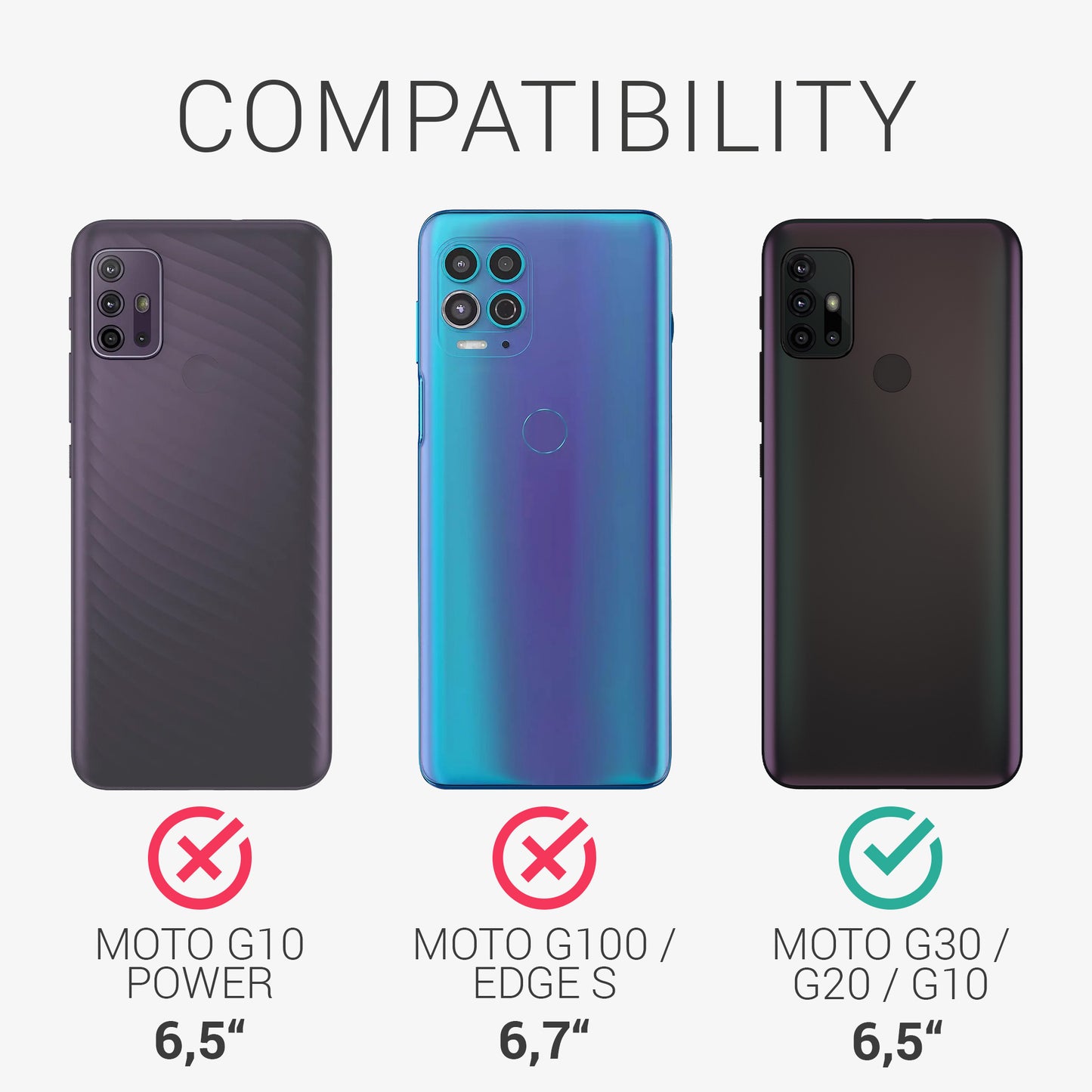 kwmobile Handyhülle für Motorola Moto G30 / Moto G20 / Moto G10 Hülle - Silikon Case schutzhülle Cover