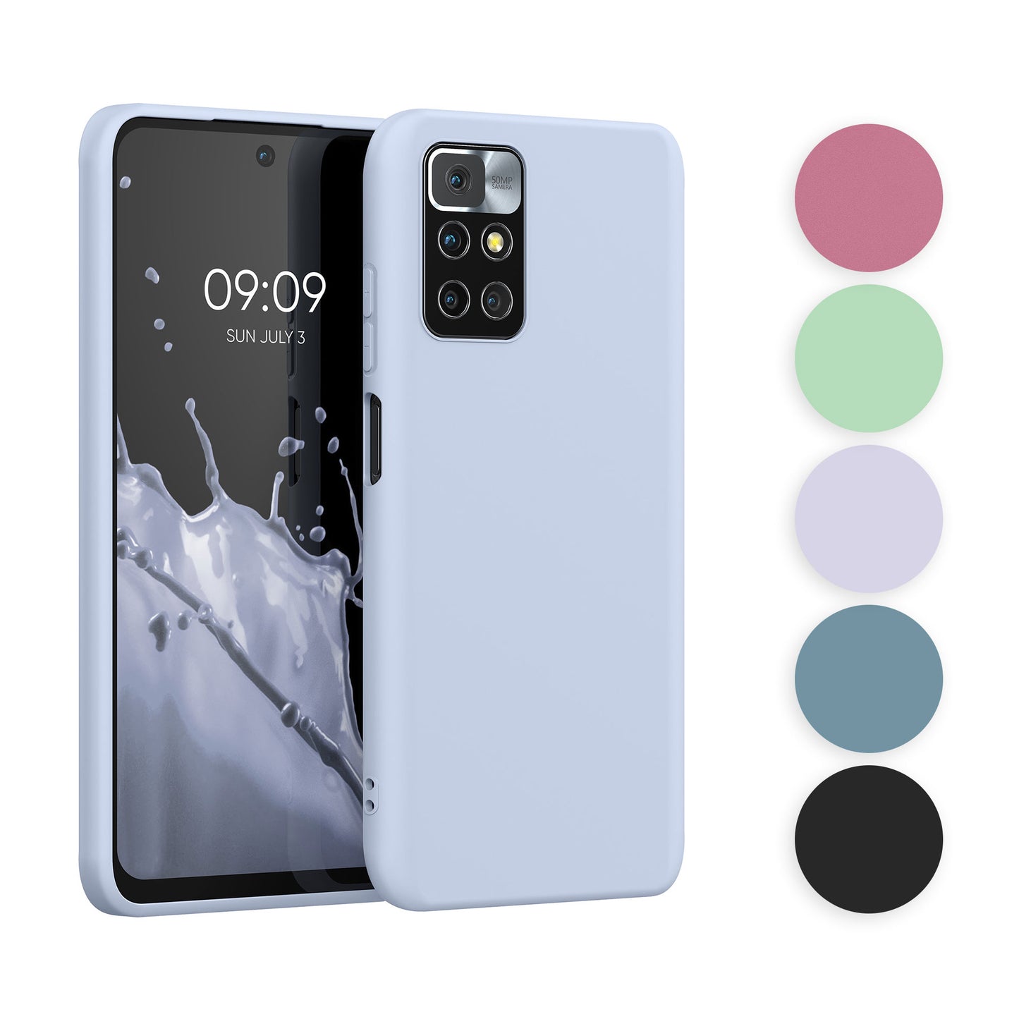 kwmobile Hülle kompatibel mit Xiaomi Redmi 10 (2021 / 2022) Hülle - weiches TPU Silikon Case - Cover geeignet für kabelloses Laden - Petrol matt Petrol matt  